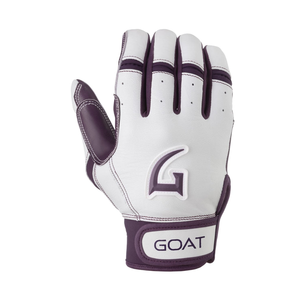 Origin Series Short Cuff White and Purple Batting Gloves