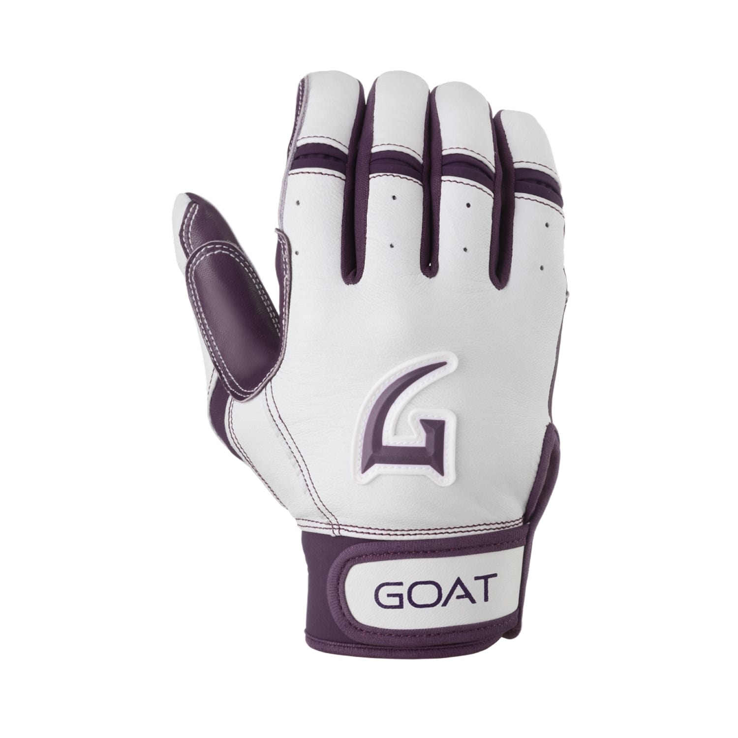 Origin Series Short Cuff White and Purple Batting Gloves