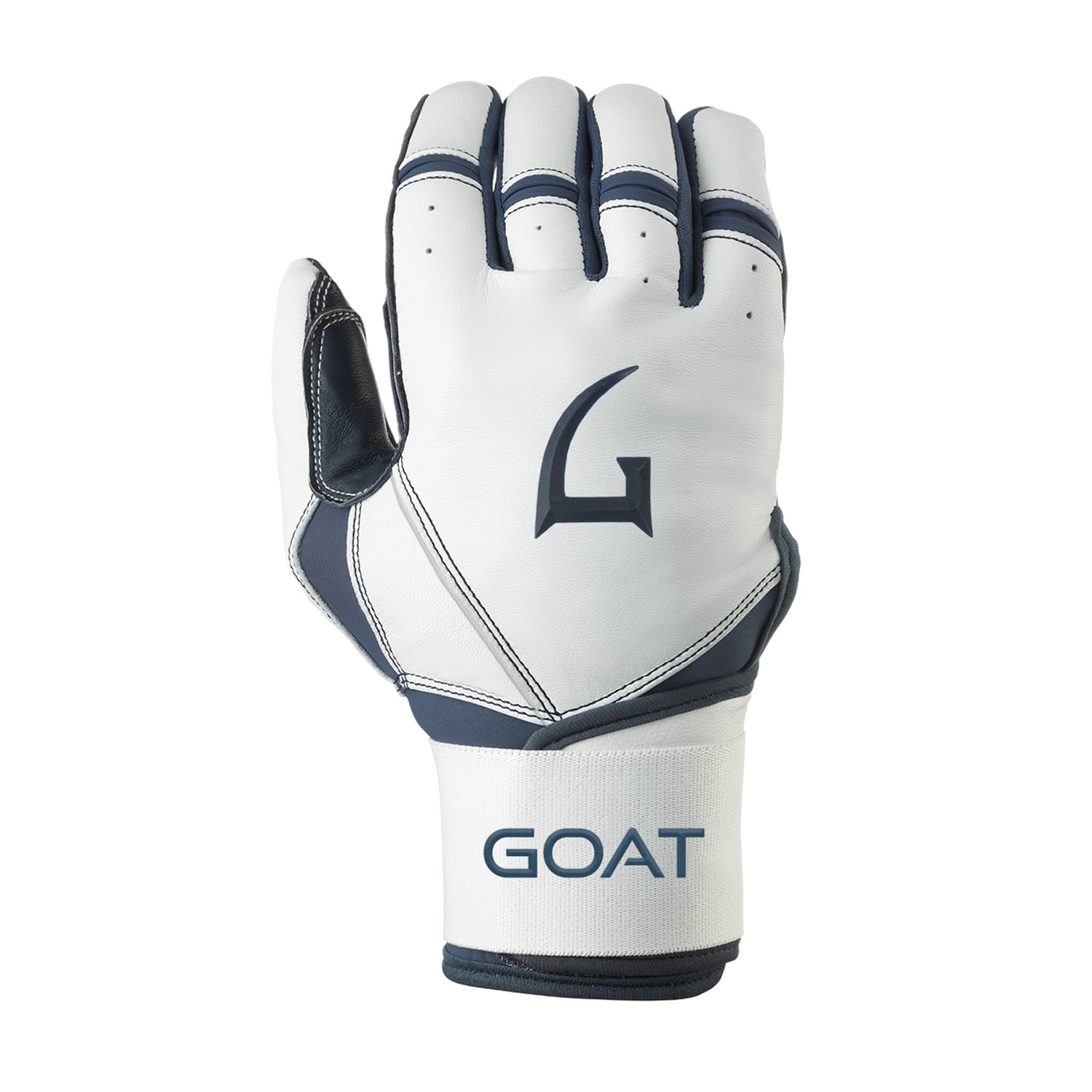 Origin Series Long Cuff White and Navy Blue Batting Gloves