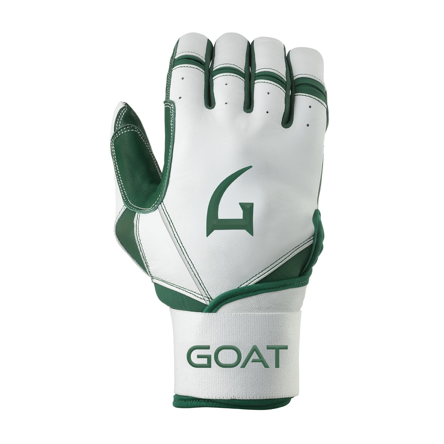 Origin Series Long Cuff White and Green Batting Gloves