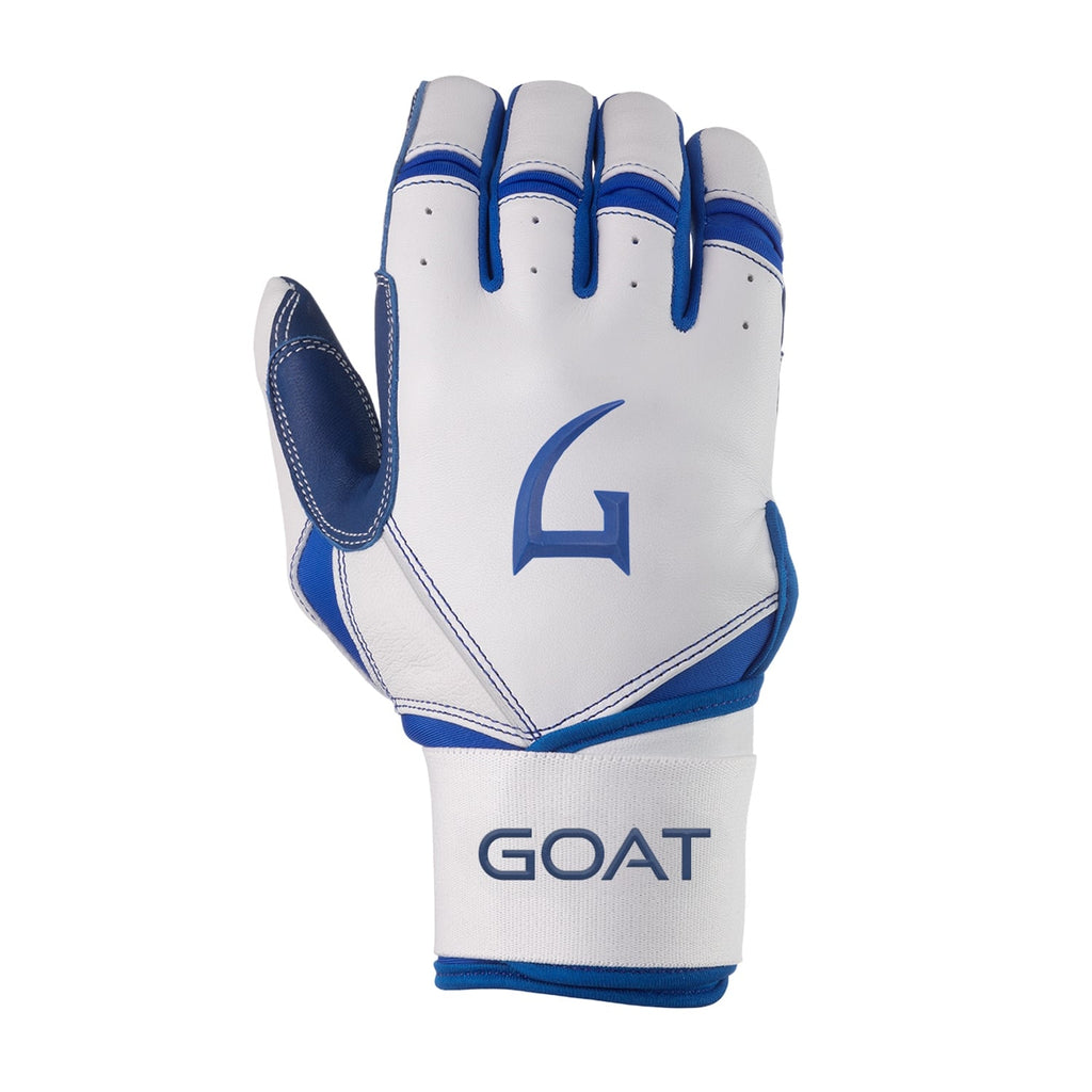 Origin Series Long Cuff White & Royal Blue Batting Gloves