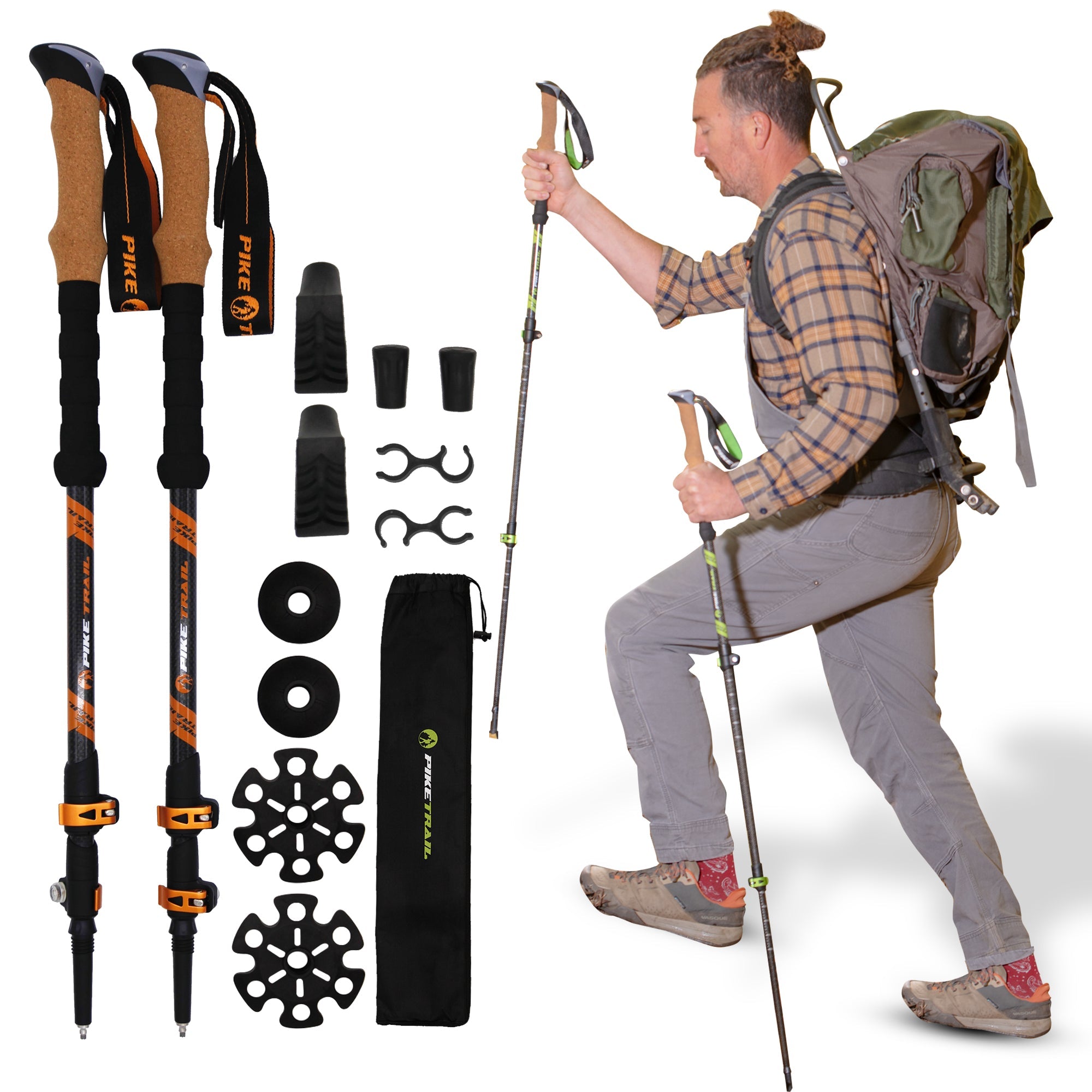 Pike Trail Carbon Fiber Trekking Poles – Lightweight, Adjustable Hiking Poles for Every Adventure