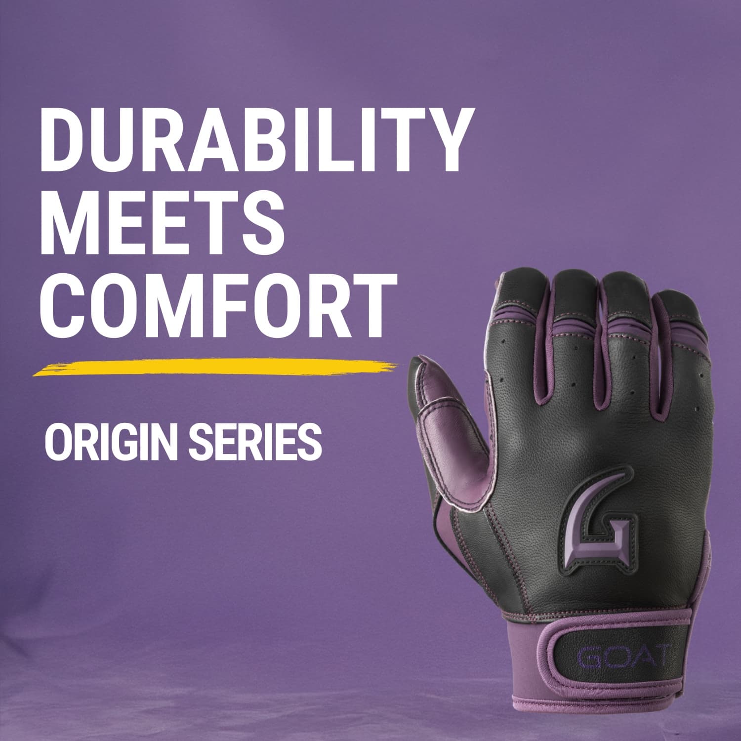Origin Series Short Cuff Black and Purple Batting Gloves