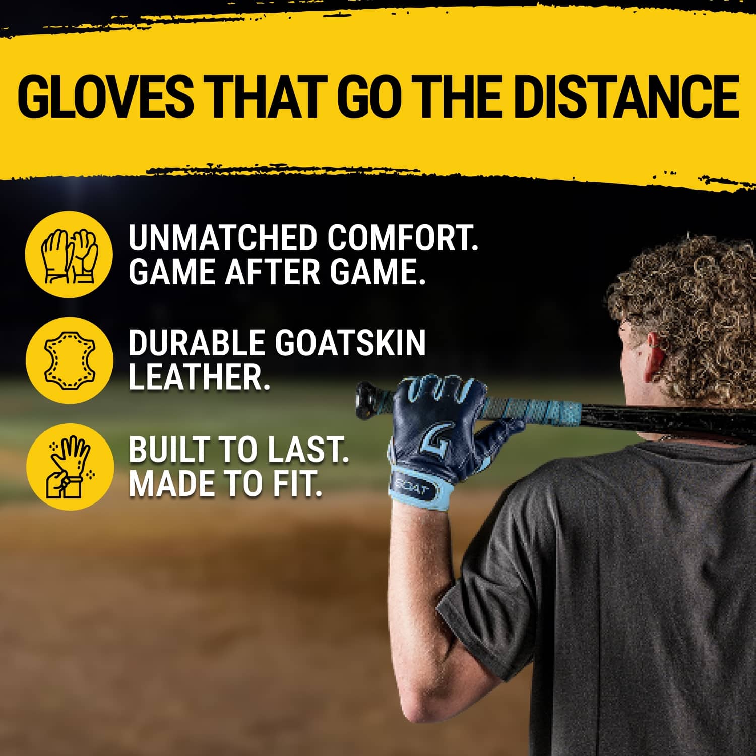 Legacy Series Short Cuff Navy Blue and Powder Blue Batting Gloves