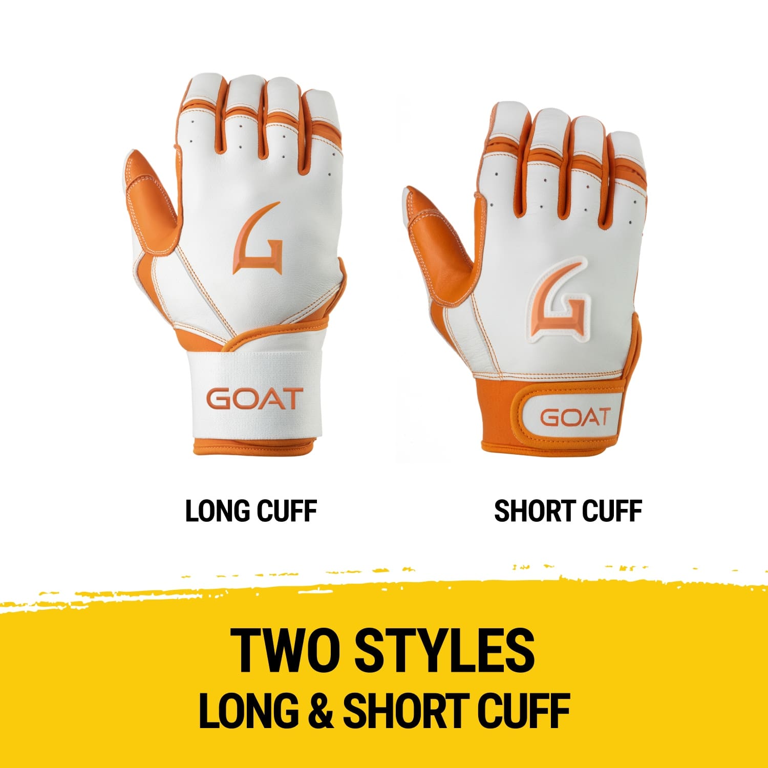 Origin Series Short Cuff White and Orange Batting Gloves
