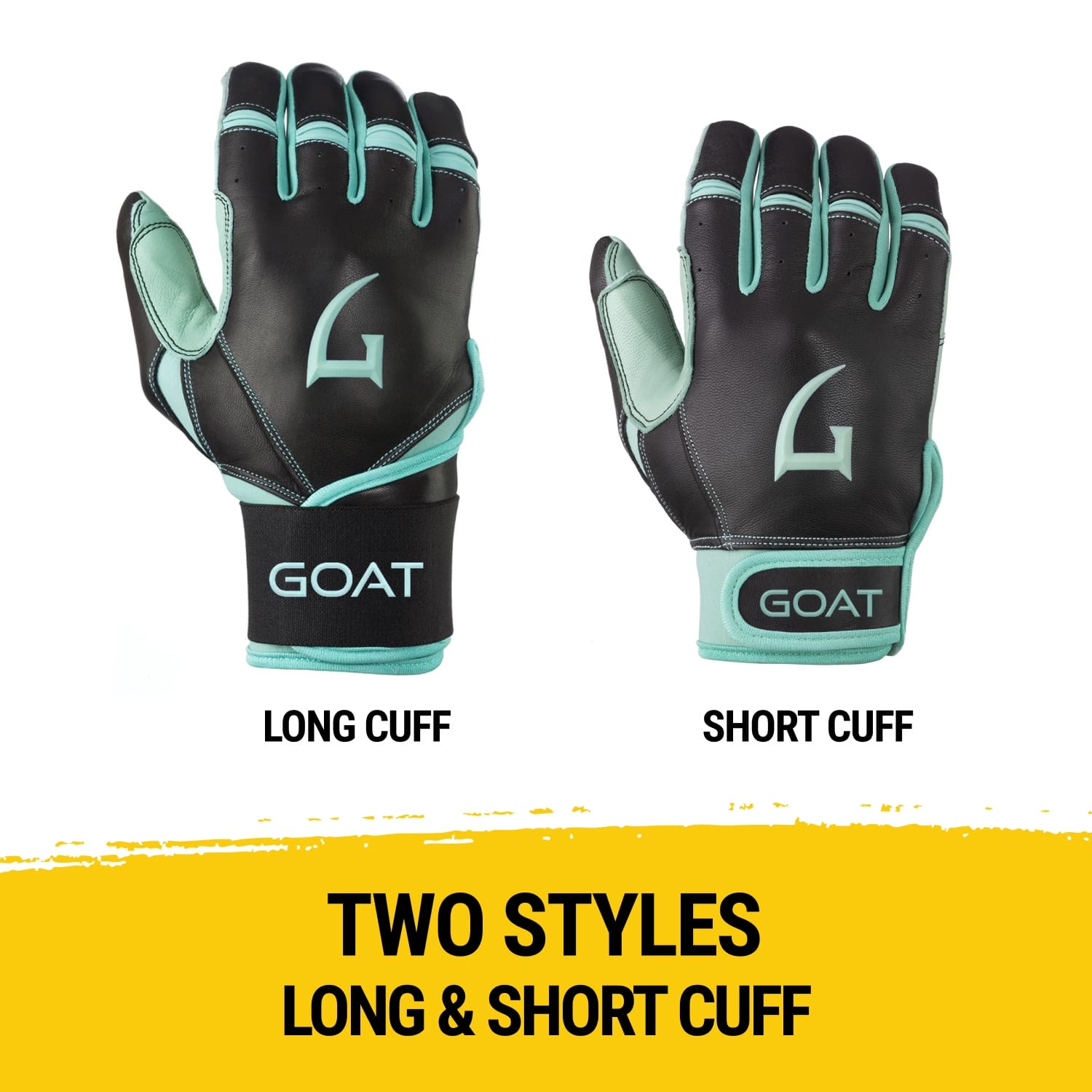 Origin Series Short Cuff Black and Mint Batting Gloves