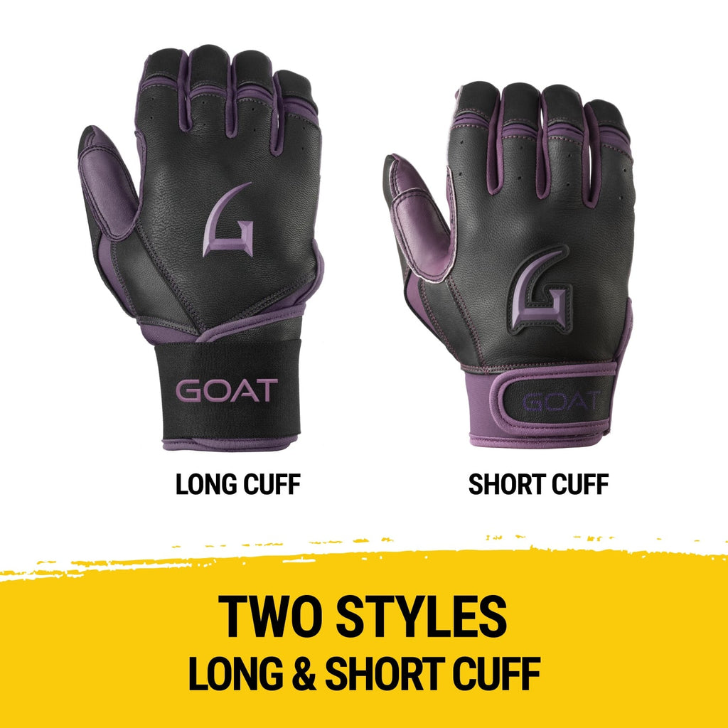 Origin Series Short Cuff Black and Purple Batting Gloves