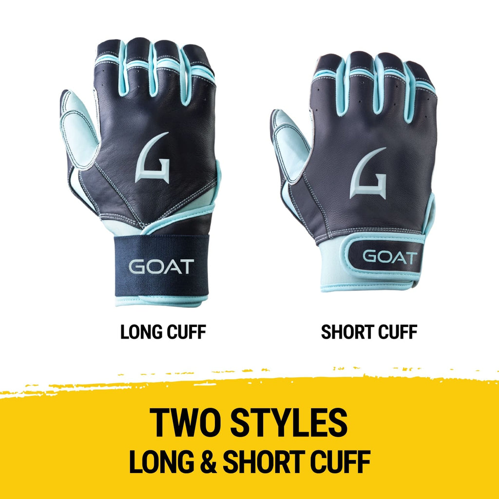 Legacy Series Short Cuff Navy Blue and Powder Blue Batting Gloves