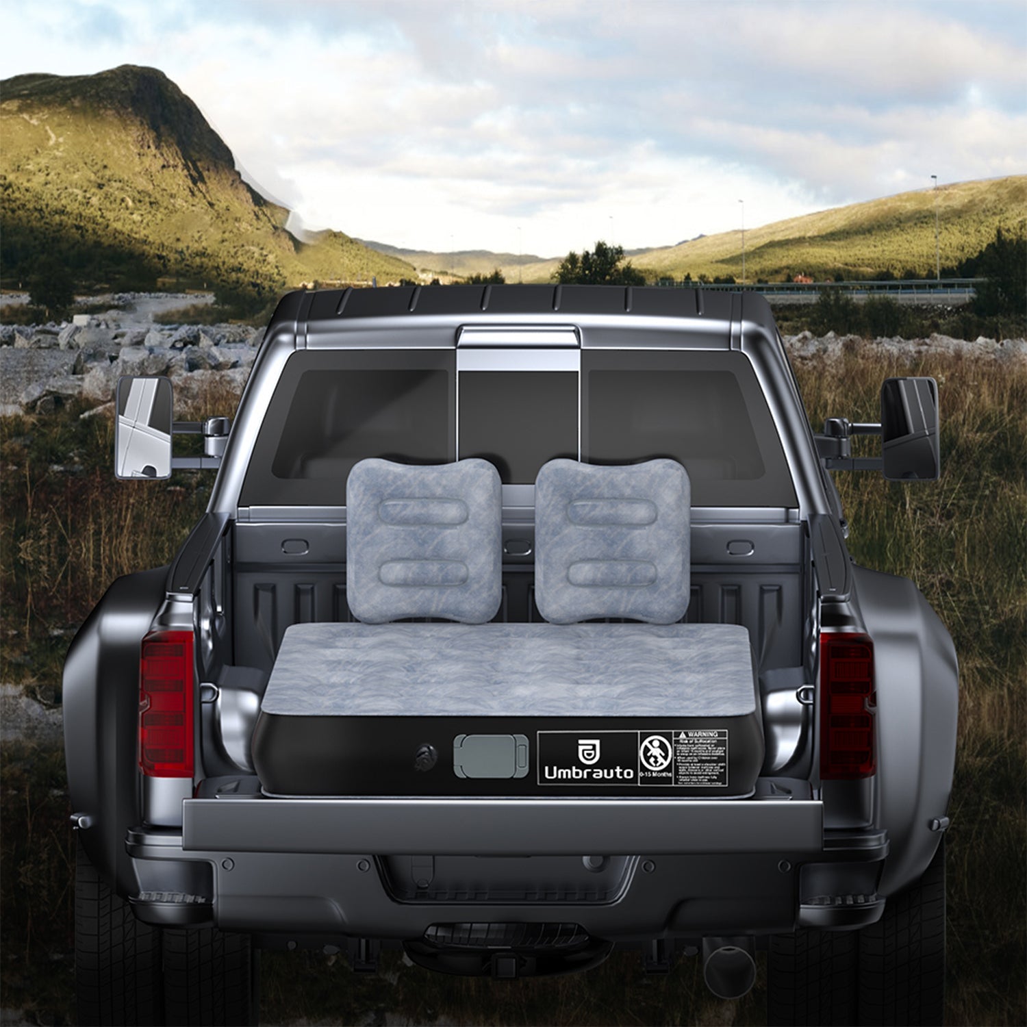 Umbrauto 5.5-6.5 ft Square Truck Bed Air Mattress with Wireless Rechargeable Pump Inflatable Full Size Pickup  Air Mattress