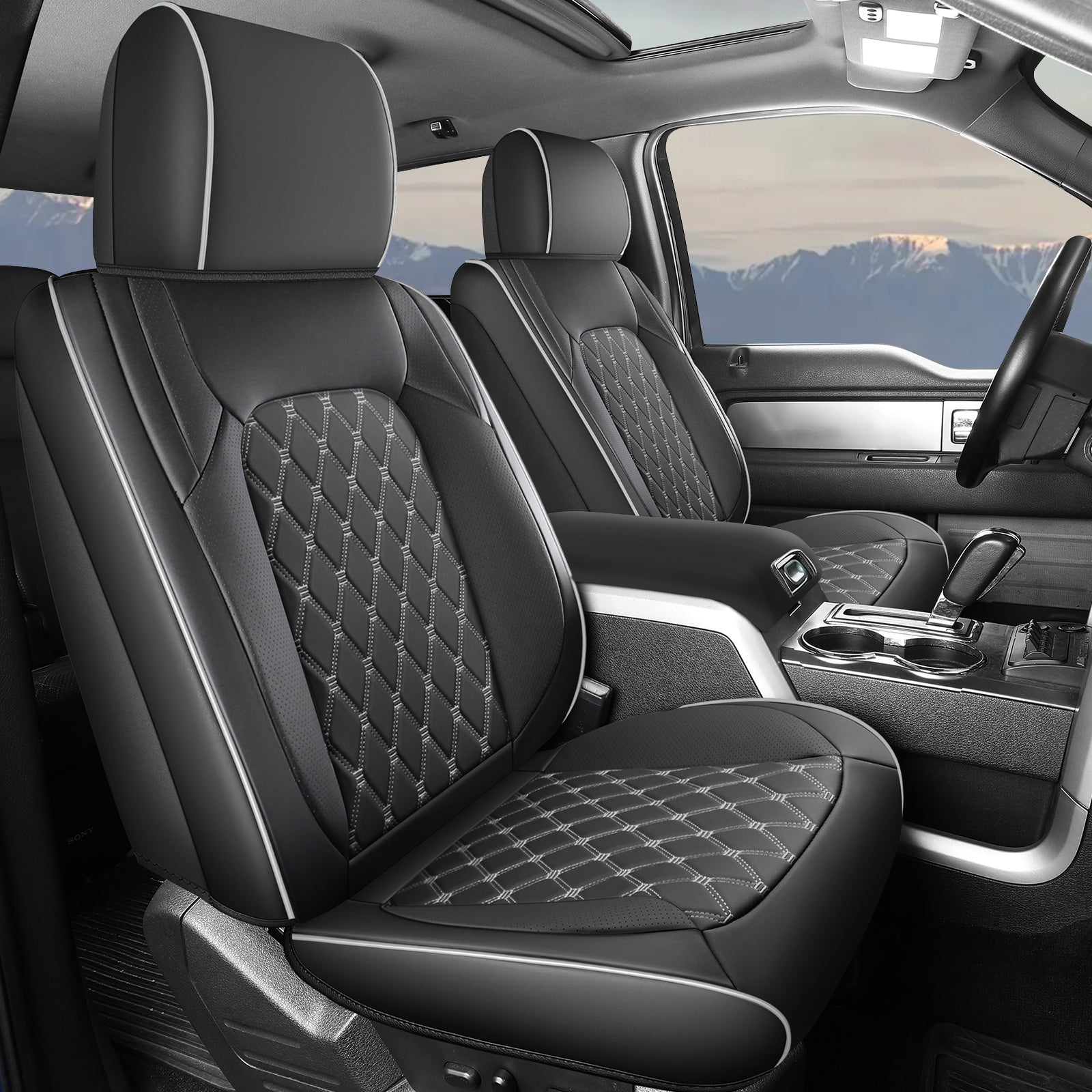 Umbrauto Truck Seat Cover for Ford-150 Series,Grey