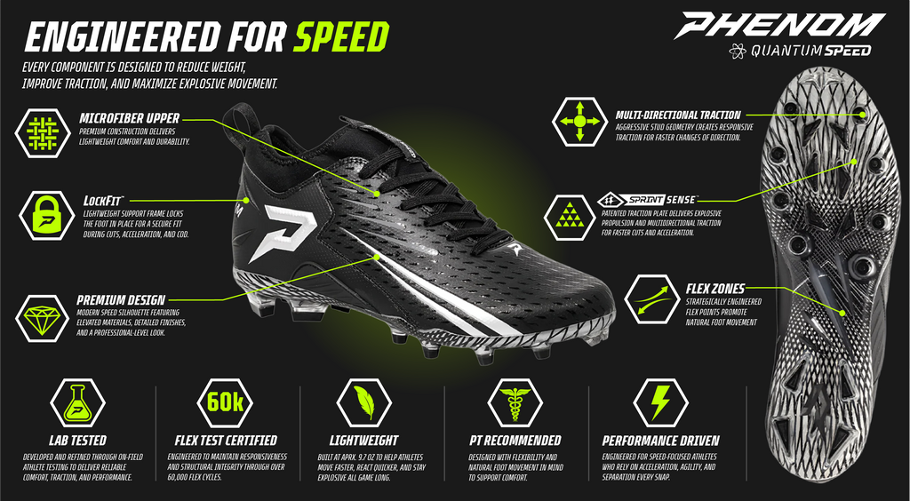Phenom Elite Quantum Speed 2.0 Football Cleats - Orange