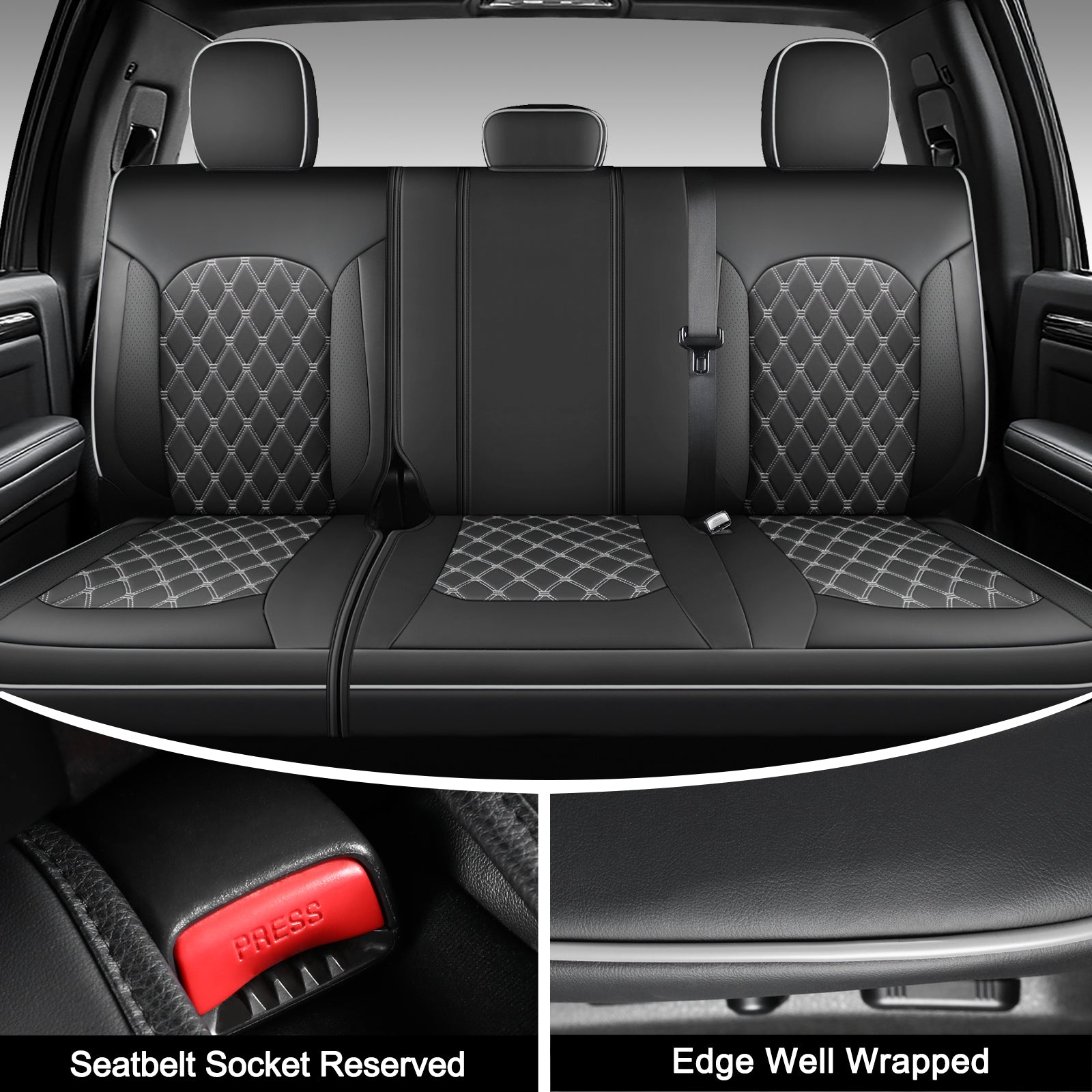 Umbrauto Truck Seat Cover for Ford-150 Series,Grey