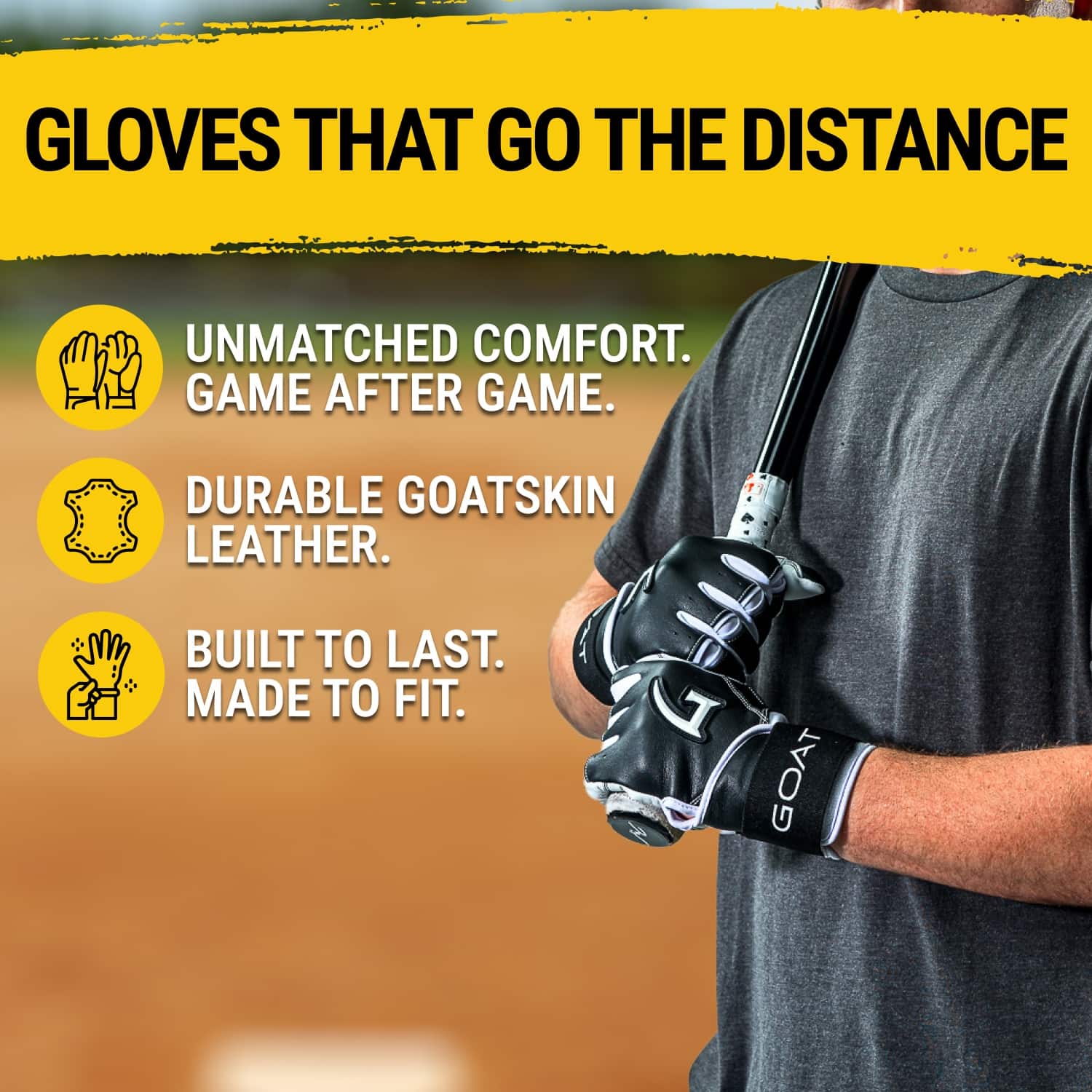 Origin Series Long Cuff Black and White Batting Gloves