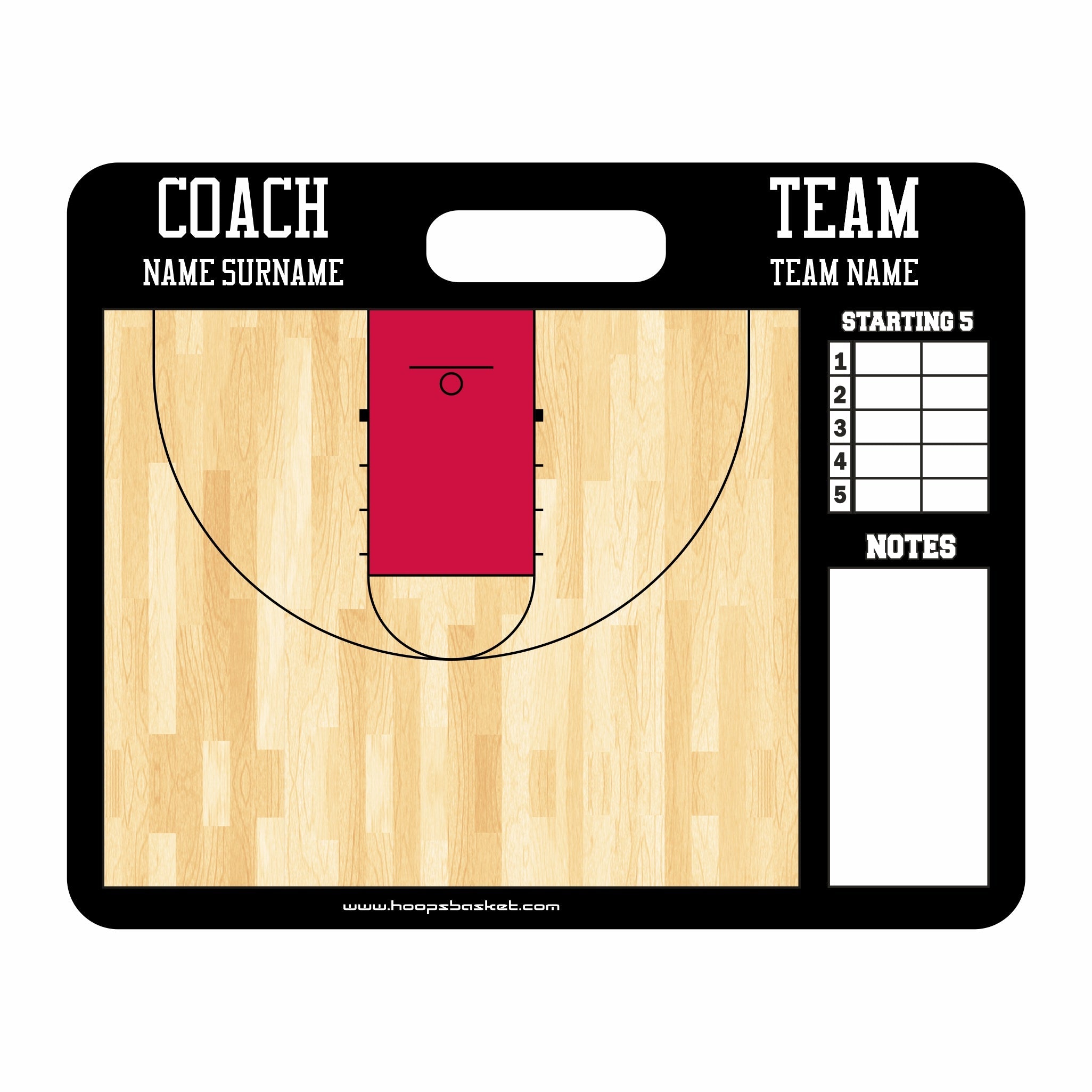 Custom High School Basketball Coaching Board 22 x 17.5 in (Magnetic)