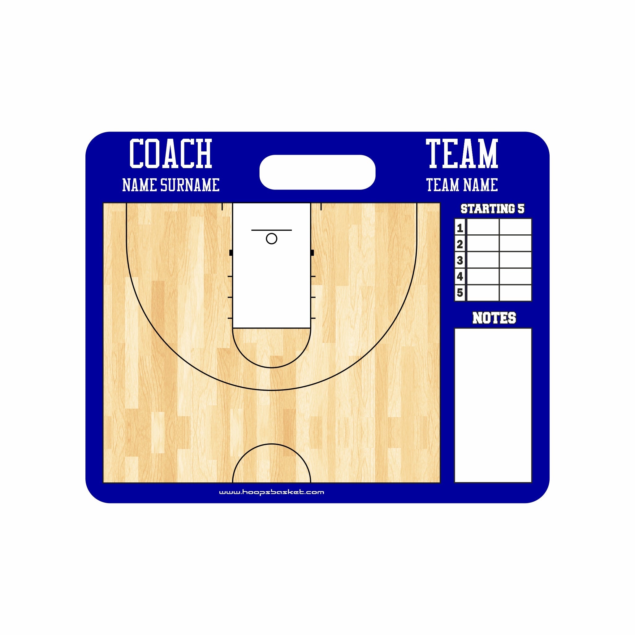 Custom Men's NCAA Basketball Coaching Board 11.4 x 9.4 in (Magnetic)