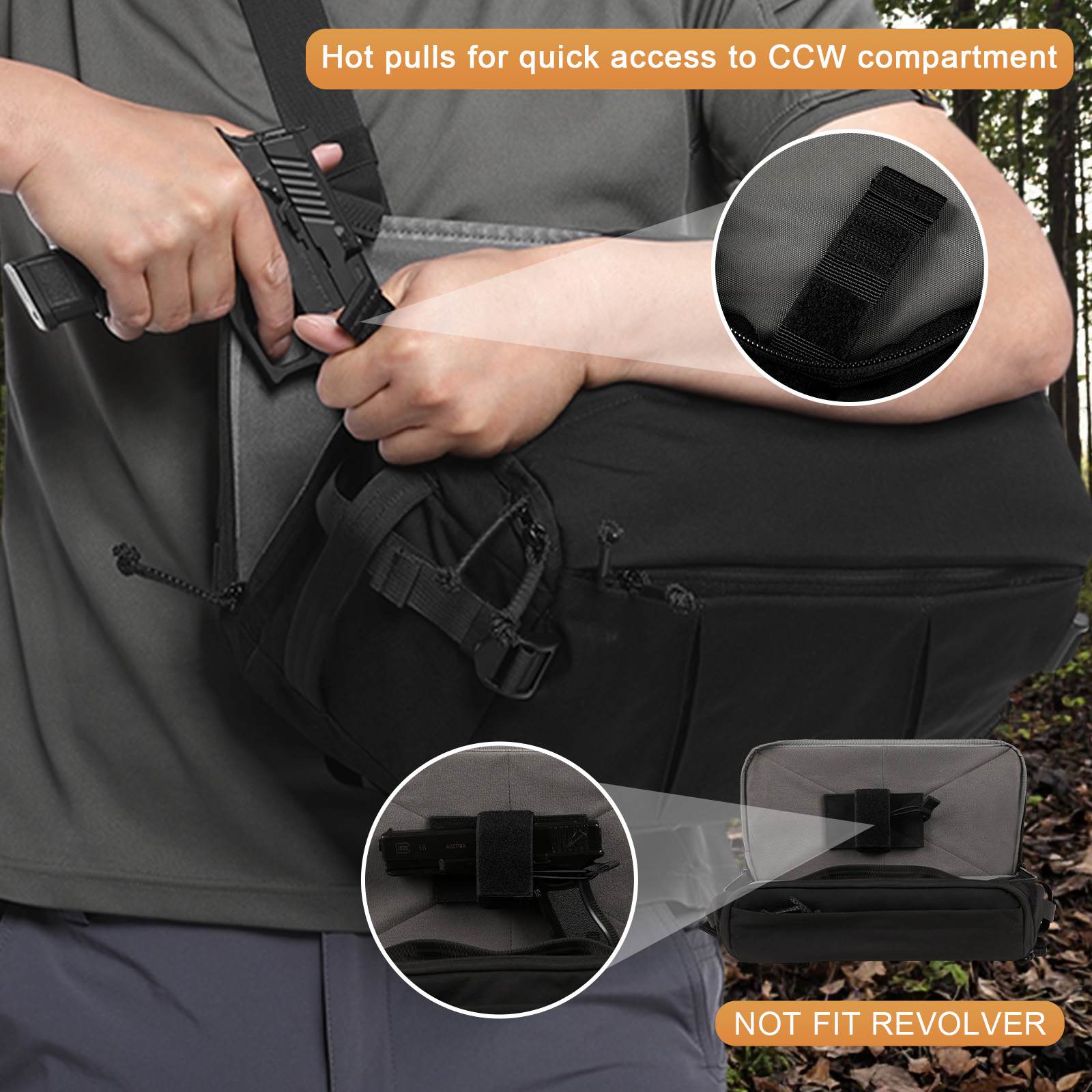 Votagoo Outdoor 13L Tactical Sling Bag 500D Nylon Military Shoulder Pouches
