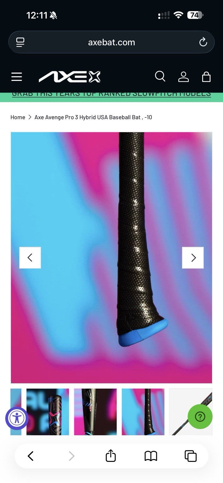 Axe Avenge Pro Hybrid (-10) USA Baseball Bat 28”/18oz – Brand New!