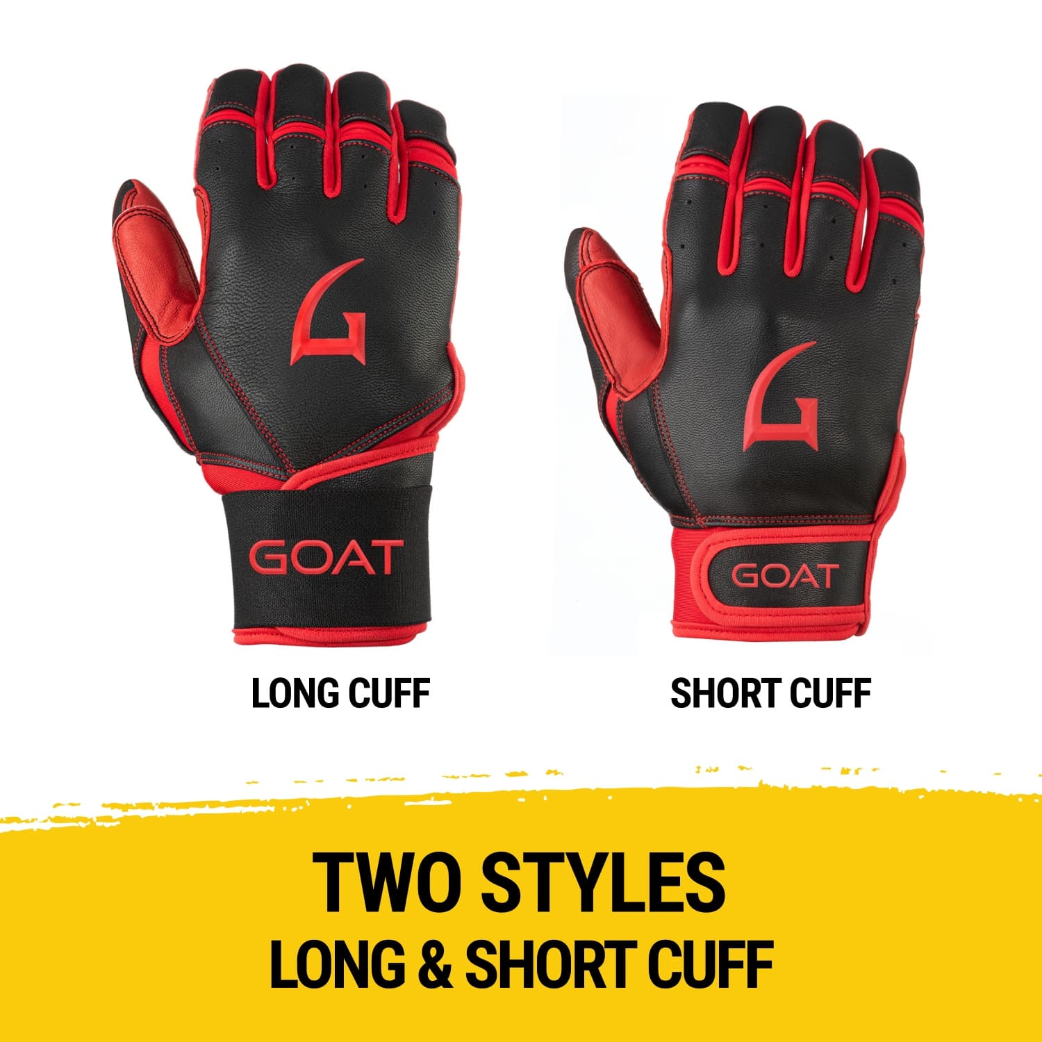 Origin Series Long Cuff Black and Red Batting Gloves