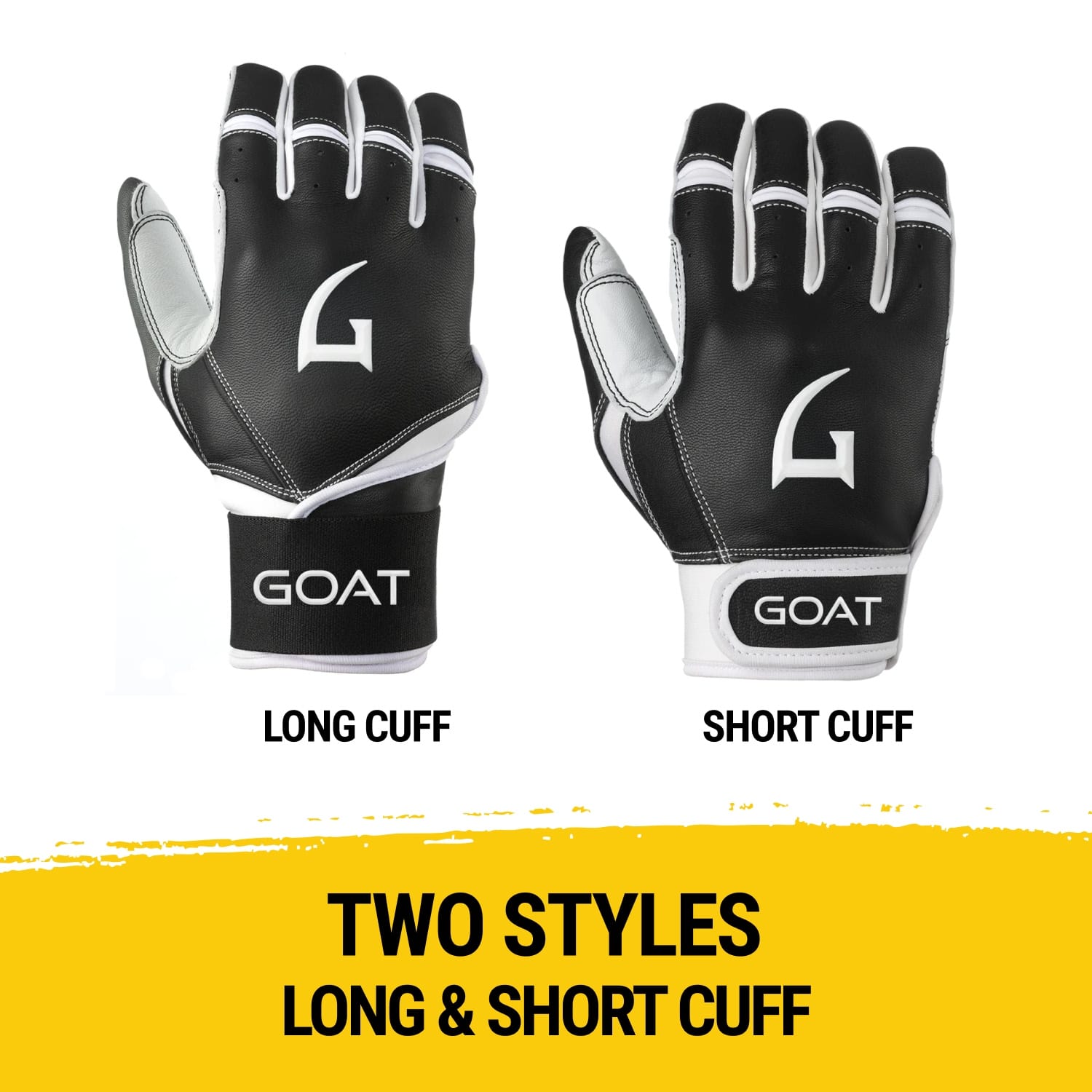 Origin Series Short Cuff Black and White Batting Gloves