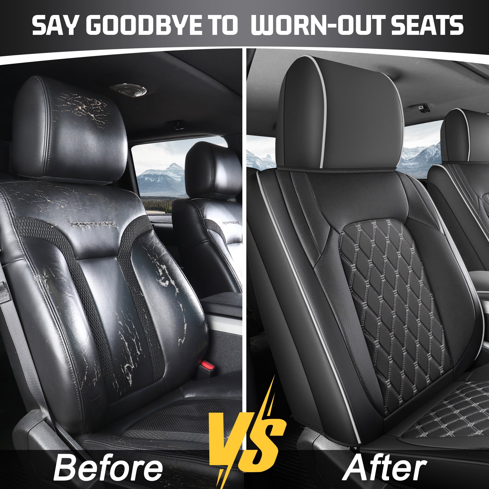 Umbrauto Truck Seat Cover for Ford-150 Series,Grey