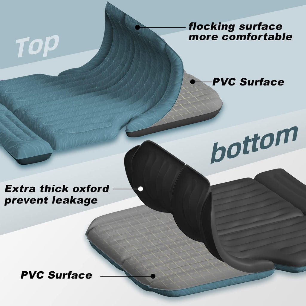 Umbrauto 63in Extended SUV Mattress Quick Inflate, Includes Pump & 2 Pillows£¬Teal