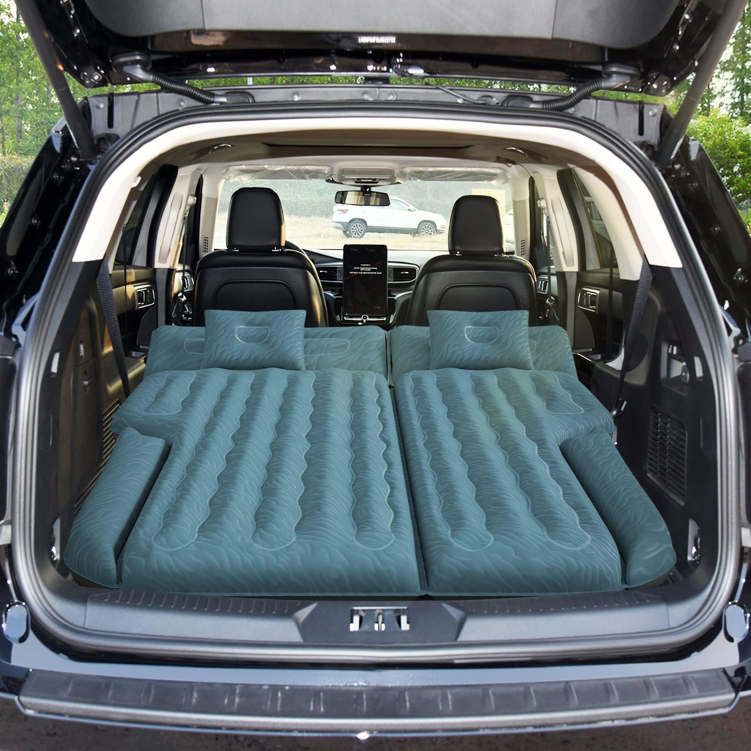 Umbrauto 63in Extended SUV Mattress Quick Inflate, Includes Pump & 2 Pillows£¬Teal