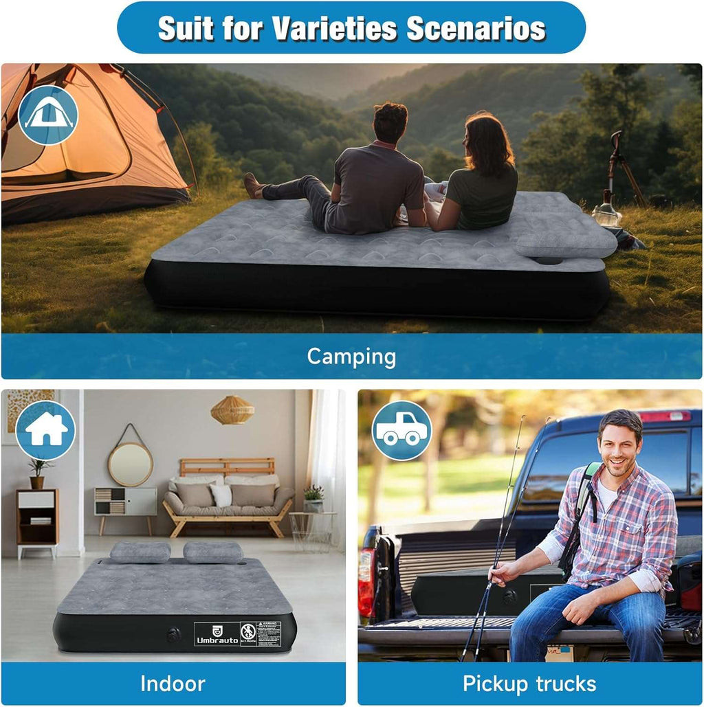 Umbrauto 5.5-6.5 ft Square Truck Bed Air Mattress with Wireless Rechargeable Pump Inflatable Full Size Pickup  Air Mattress
