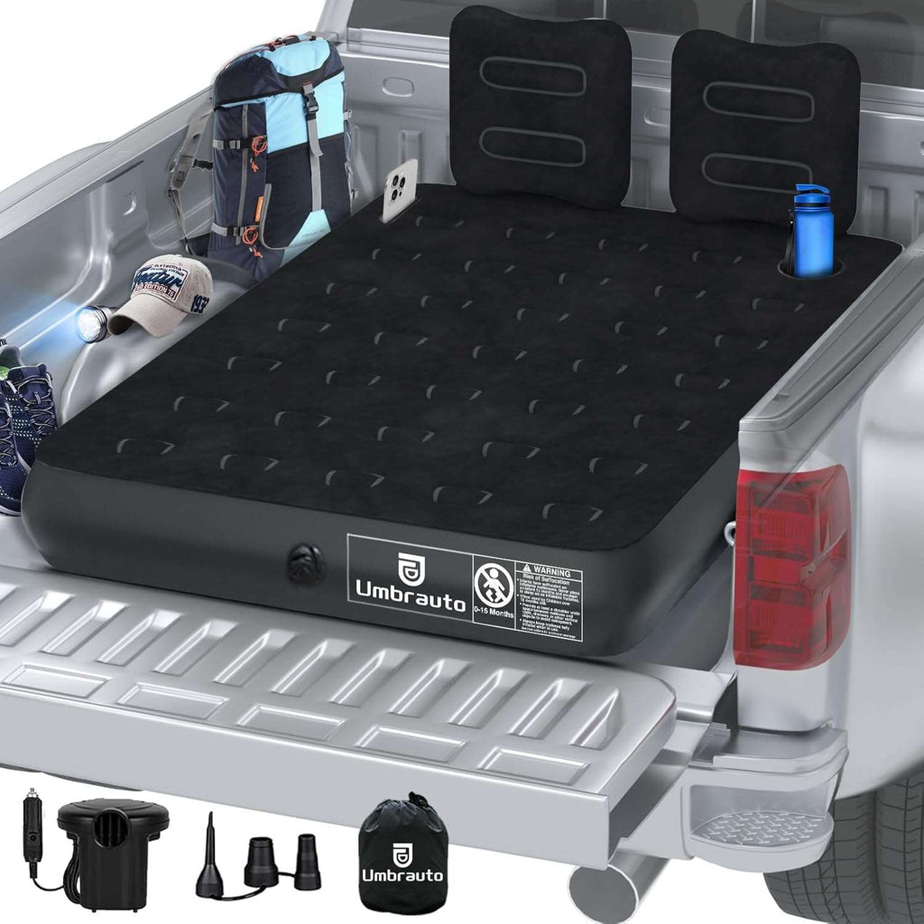 Umbrauto 5.5-6.5 ft Square Truck Bed Air Mattress with Wireless Rechargeable Pump Inflatable Full Size Pickup  Air Mattress
