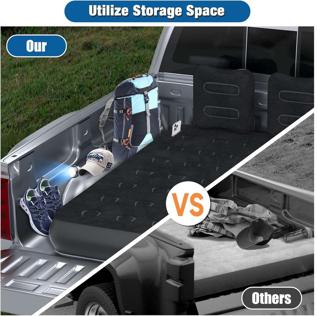 Umbrauto 5.5-6.5 ft Square Truck Bed Air Mattress with Wireless Rechargeable Pump Inflatable Full Size Pickup  Air Mattress
