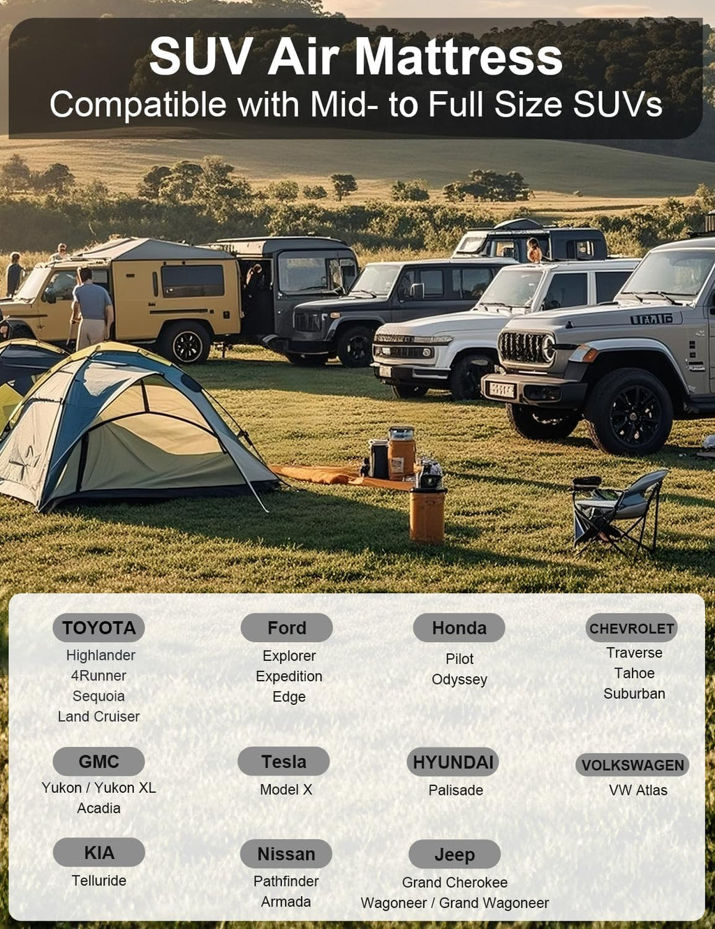 Umbrauto 63in Extended SUV Mattress Quick Inflate, Includes Pump & 2 Pillows£¬Teal