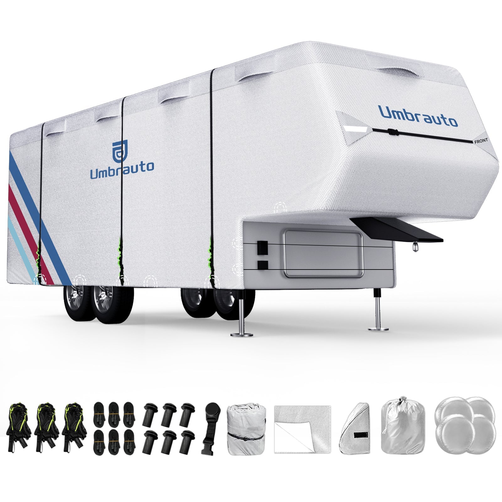 Umbrauto 5th Wheel RV Cover Upgraded 300D Waterproof Breathable Camper Covers
