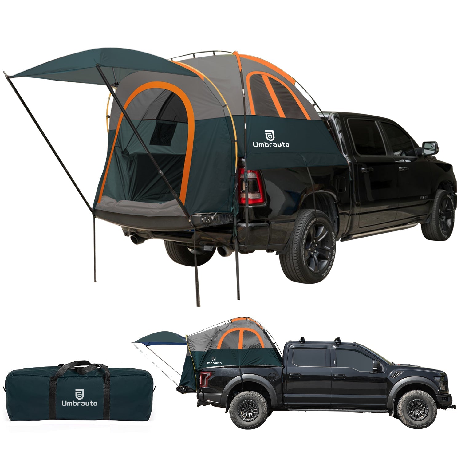 Umbrauto Truck Bed Tent with Awning,Fits 5.5-5.8 ft Truck Beds | PU3000mm Waterproof Pickup Tent