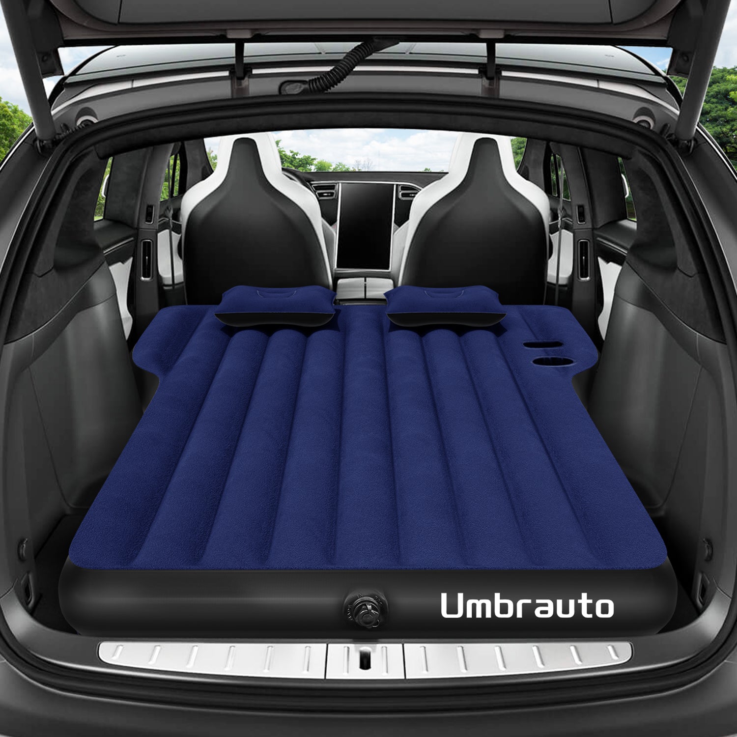 Umbrauto Tesla Y Car Camping SUV Thicken Air Mattress Blue