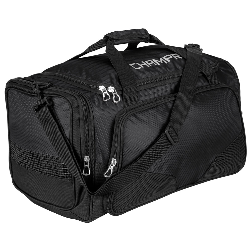 CHAMPRO LACROSSE PERSONAL GEAR DUFFEL BAG BLACK 20" X 12" X 12"