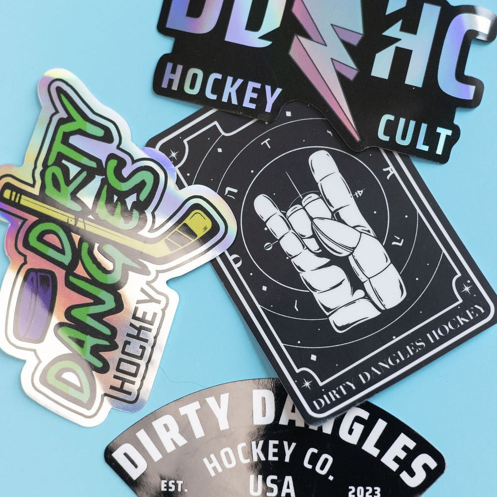 Dirty Dangles Hockey Stickers - 8 Pack