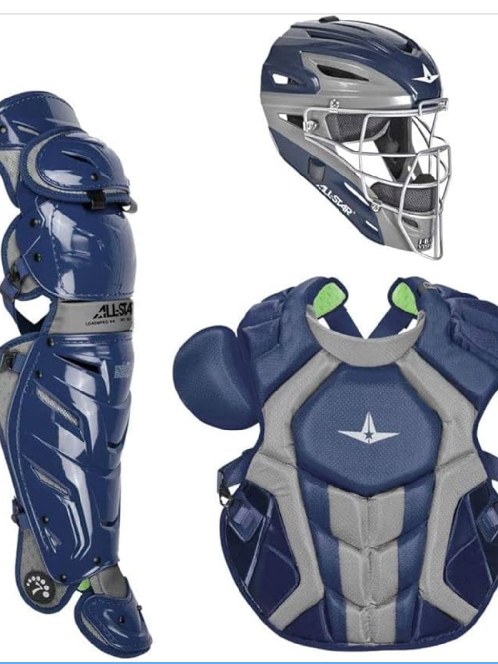 All Star S7 Adult Catchers Gear Navy/Gray