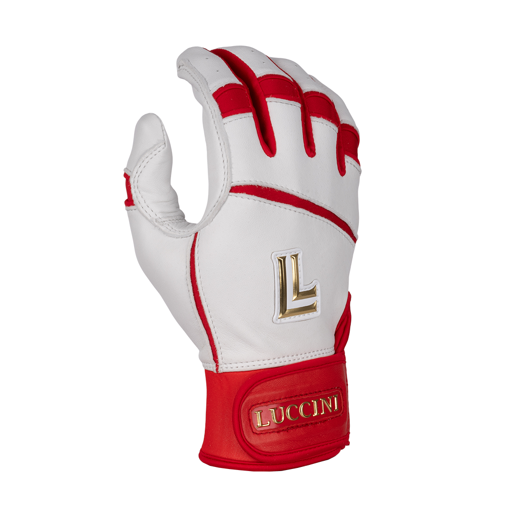 Batting Gloves – White/Red/Red