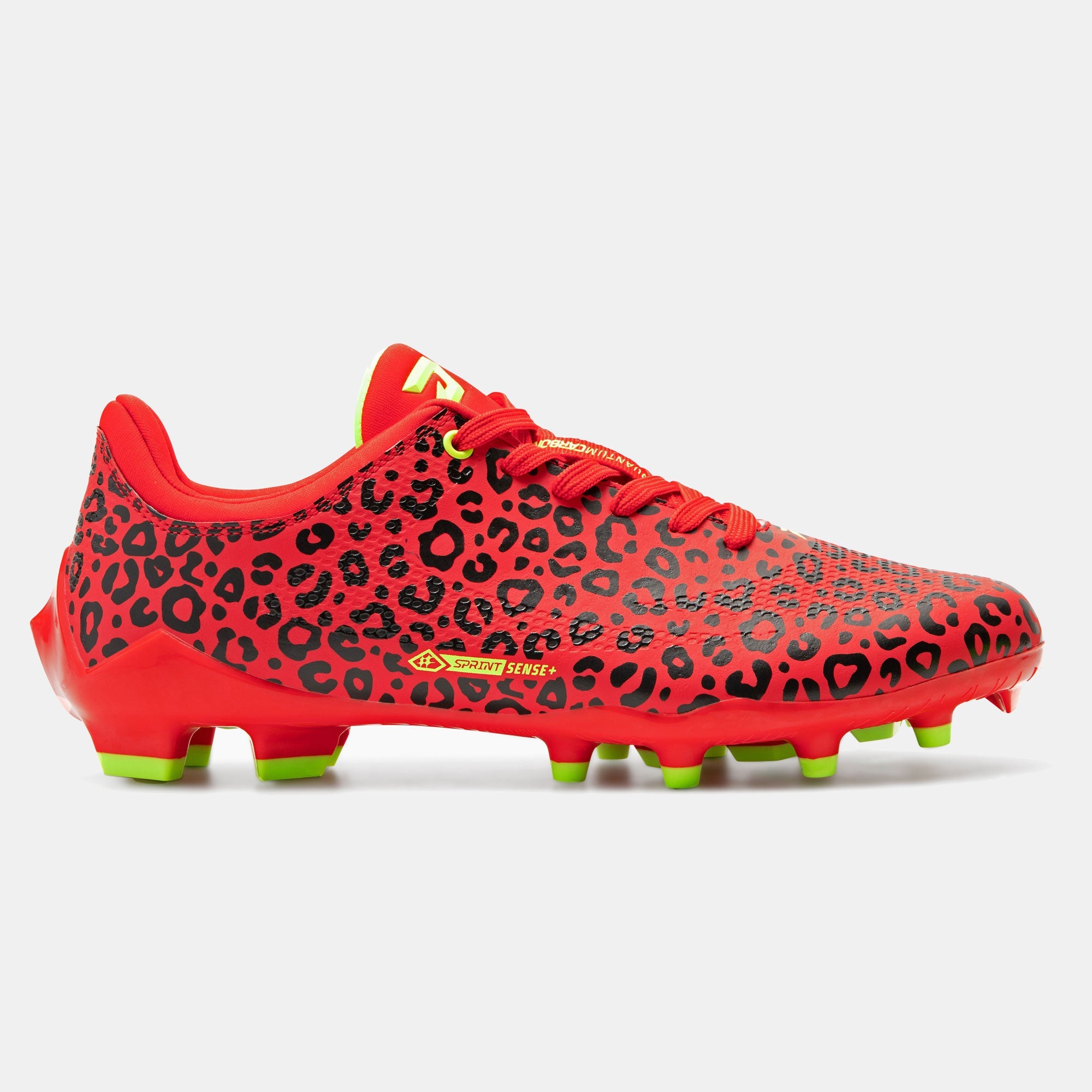 Phenom Elite Quantum Carbon Football Cleats – Red Leopard