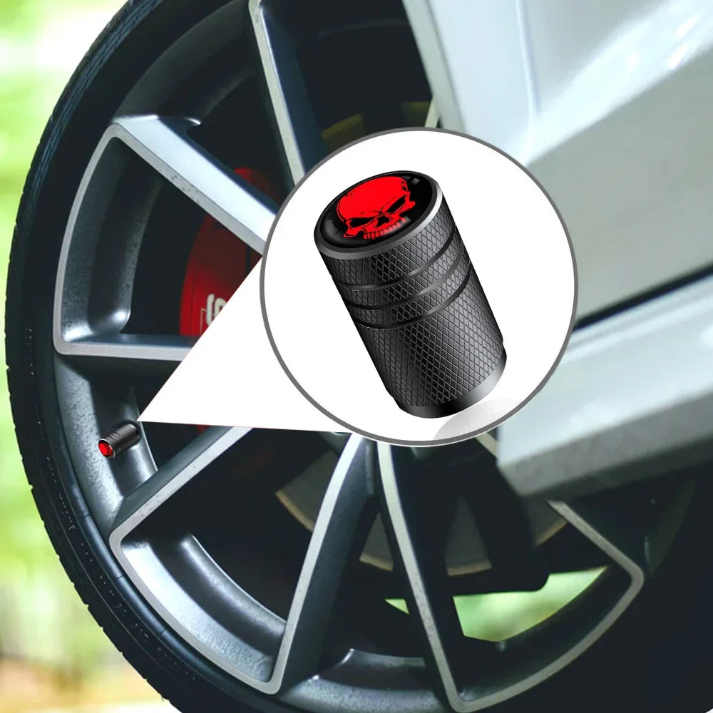4PCS Skull Valve Stem Caps