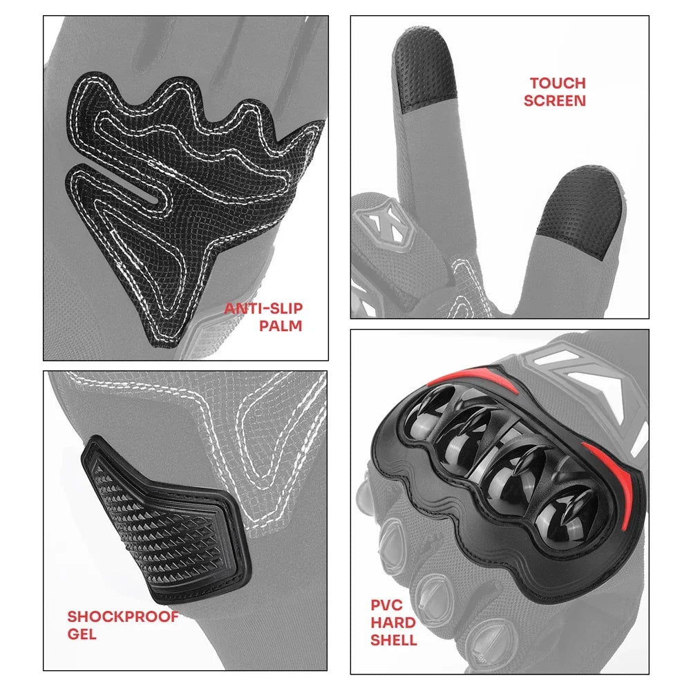 Gloves Summer Riding Hard Knuckle Touchscreen Gloves