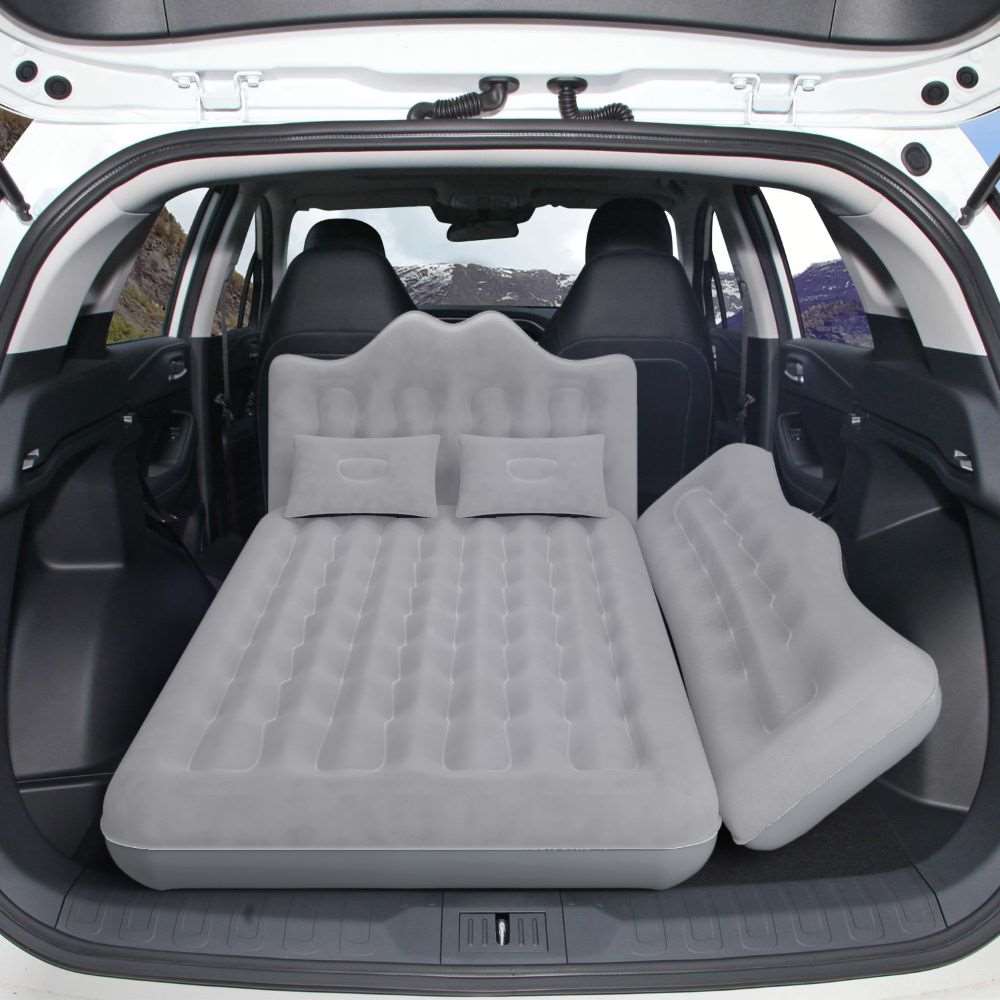 Umbrauto 29.53in/75cm Wide Car Air Mattress Inflatable SUV, Truck & Van Back Seat Camping Bed with Pump & Pillows, Gray