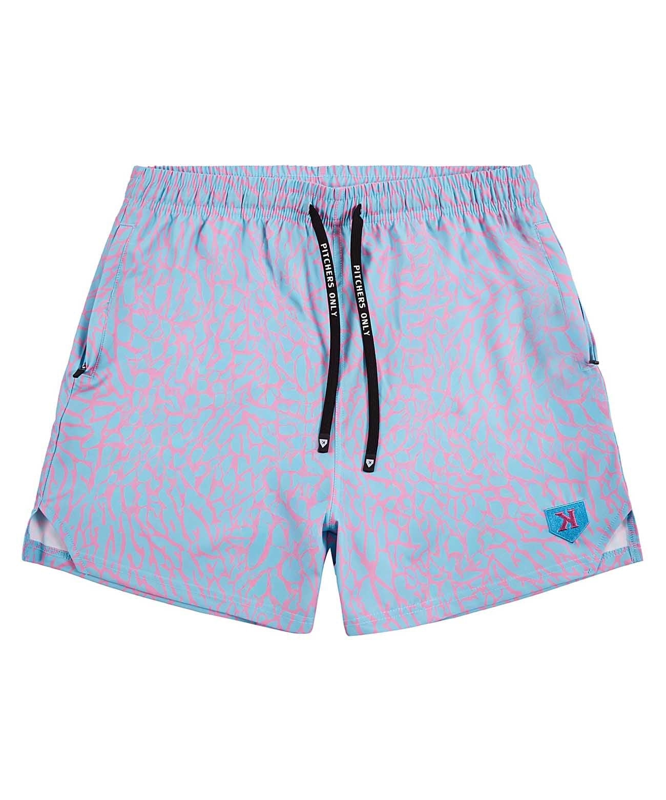 Youth Cotton Candy Elephant Print Training Shorts