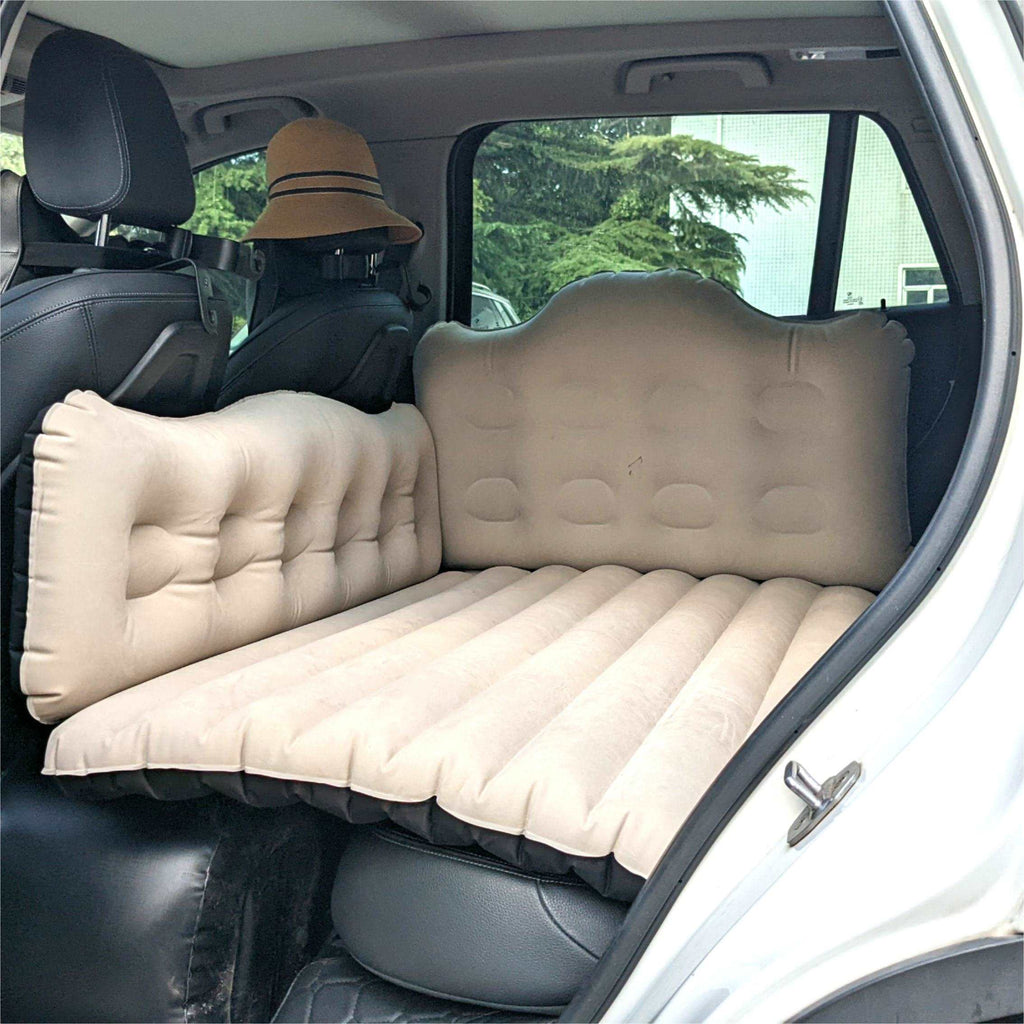 Umbrauto 29.53in/75cm Wide Car Air Mattress Inflatable SUV, Truck & Van Back Seat Camping Bed with Pump & Pillows, Beige