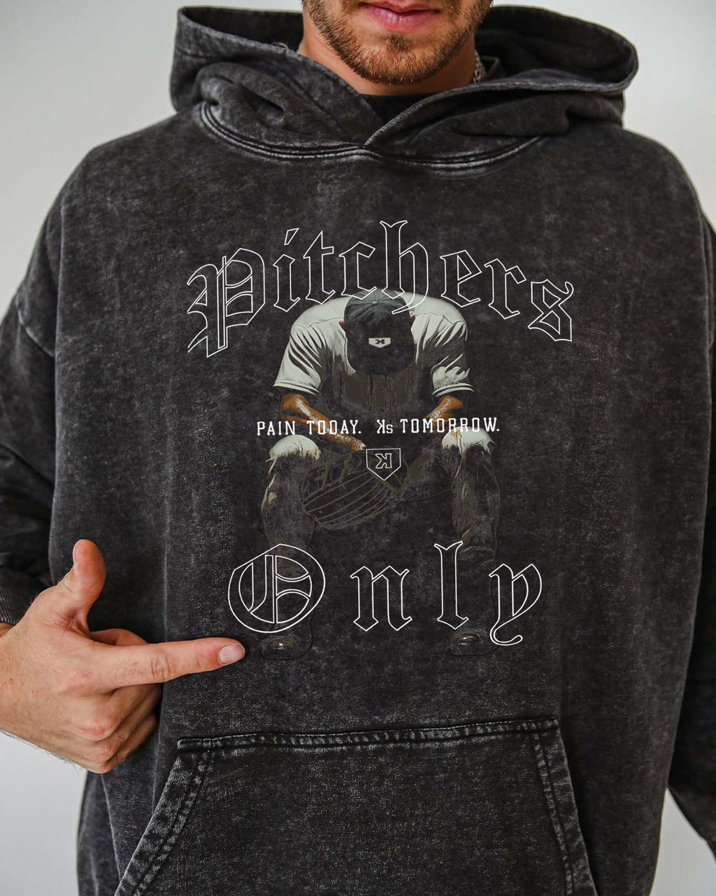 Pain Now Ks Later Acid Wash Hoodie