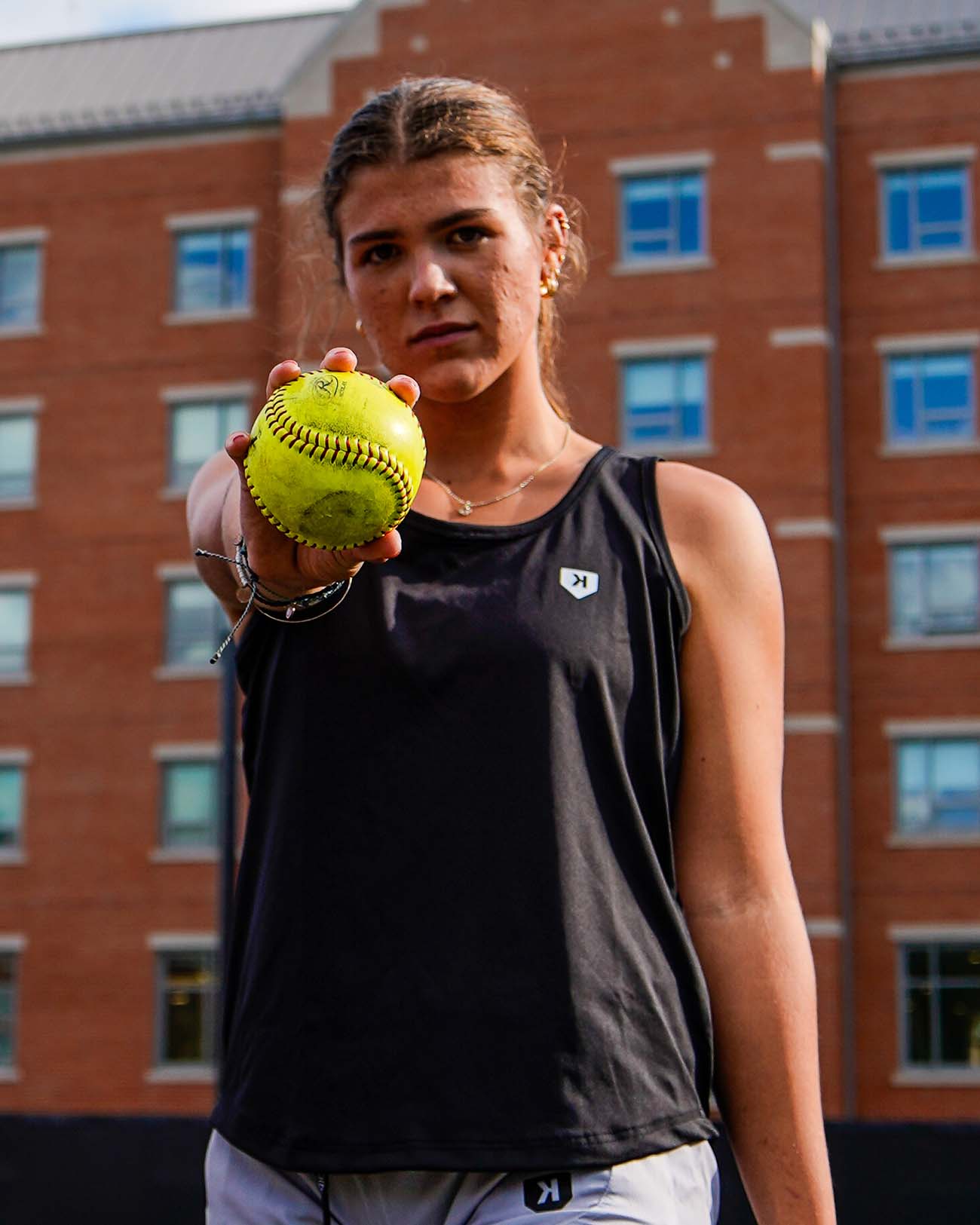 Women's Softball Black Tank Top