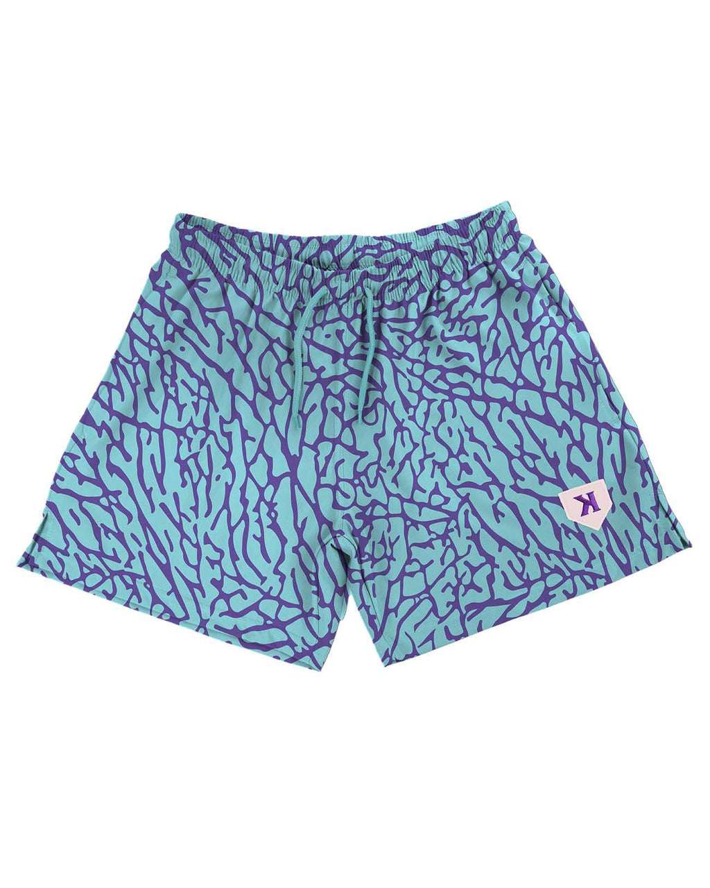 Aqua/Purple Elephant Print Training Shorts