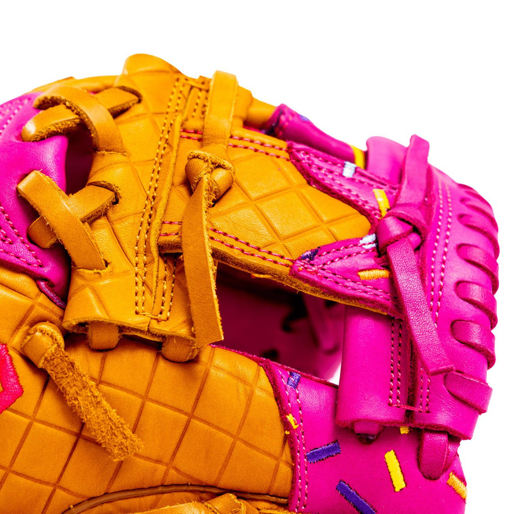 Youth Baseball Glove - Ice Cream glove (Strawberry & Sprinkles)