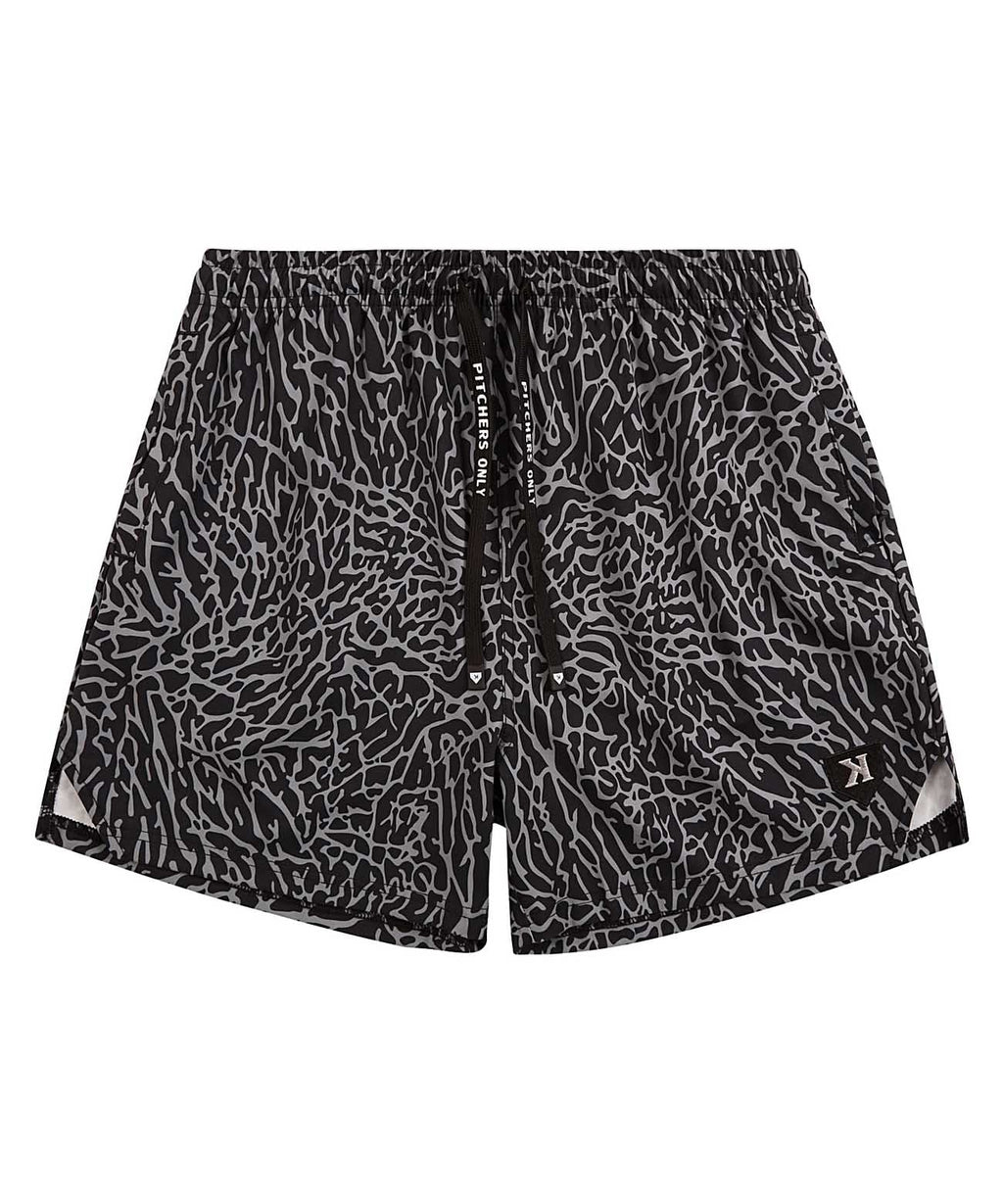 Black/Gray Elephant Print Training Shorts