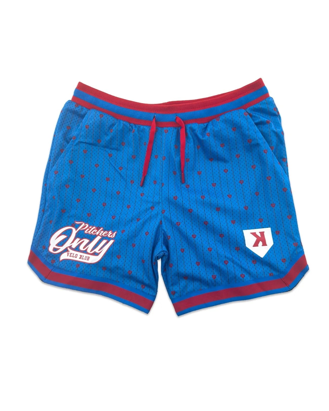 Mesh Pinstripe Shorts - Blue/Red