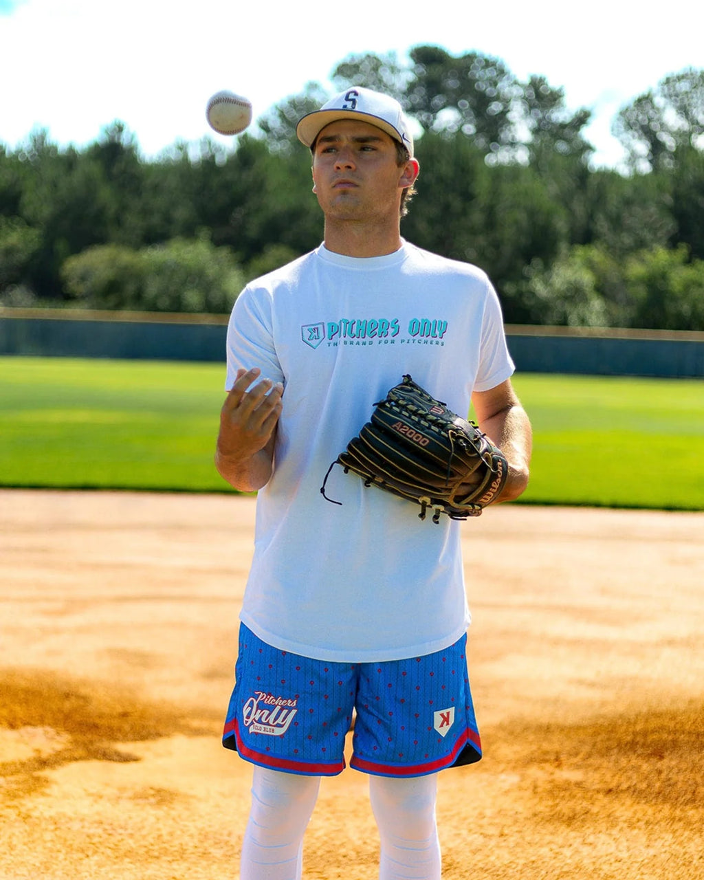 Mesh Pinstripe Shorts - Blue/Red